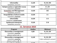 Harmonogram zápisů do bakalářského studia 2023/2024