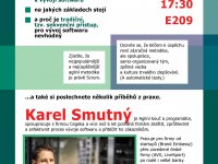 Plakát přednášky Scrum-Dvakrát tolik práce za polovinu času