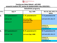 Termíny pro řešení žádostí Bc. postup do 2. a 3. roč. prezenční studium - září 2020